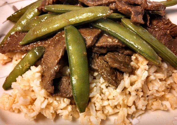 Recipe of Any-night-of-the-week Stir-Fry Beef with Sugar Snap Peas