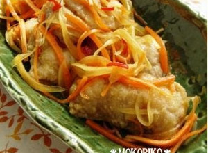 A picture of Cod Fillets in Nanban Sauce with Veggies.