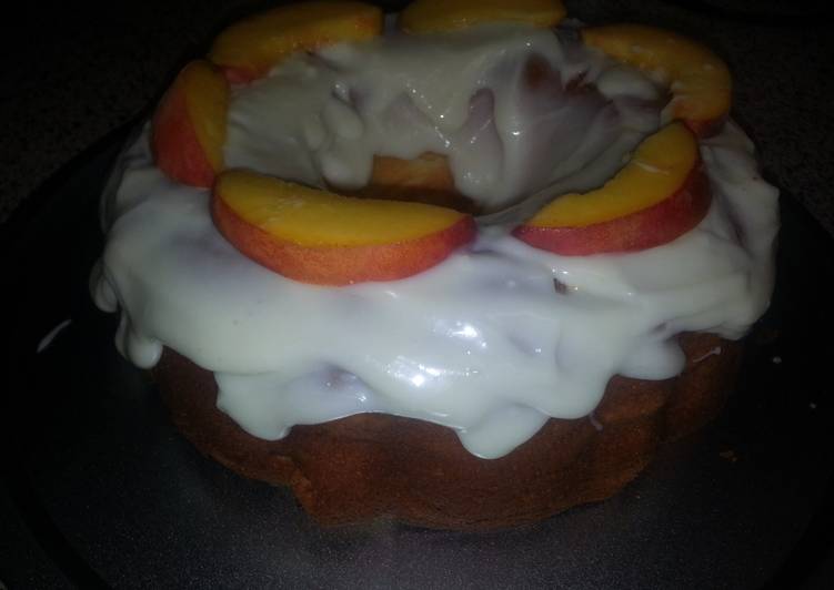 Recipe of Quick Peaches and Cream Bundt Cake