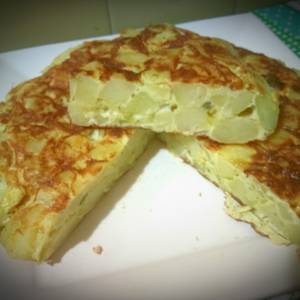 Tortilla con papa hervida