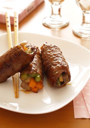 A picture of Healthy Beef and Vegetable Rolls.