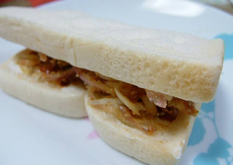 Step-by-Step Guide to Prepare Super Quick Homemade For Myoga Ginger Lovers: Bonito Flake and Cheese Sandwich