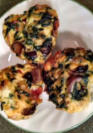 A picture of Mini Egg, Mushroom and Spinach Frittatas.