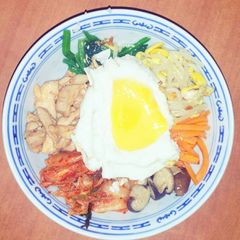 Korean Bibimbap A picture of Korean Bibimbap.