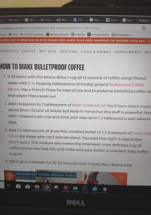 A picture of Bulletproof Coffee.