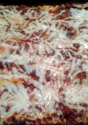 A picture of lasagne.