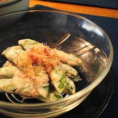 A picture of Snap Peas with Umeboshi & Mayonnaise.