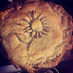A picture of Homemade chicken and vegetables pie.