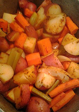 A picture of Roasted vegetables.