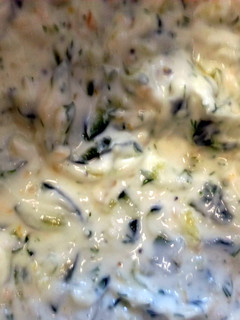 A picture of Tzatziki Sauce.