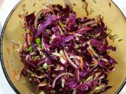 A picture of red cabbage slaw