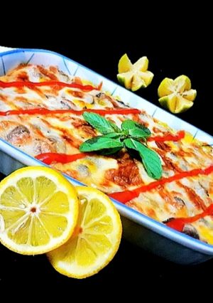 عکسی از دستور گراتن سیب زمینی و گوشت چرخی 😋😍 شام آسان