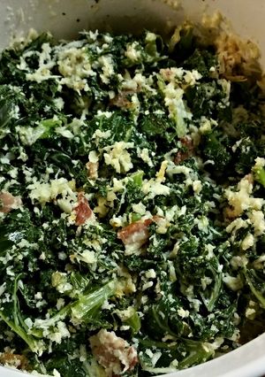 A picture of Kale Gratin with Bacon.