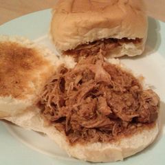 A picture of Vickys Slow Cooker BBQ Pulled Pork, GF DF EF SF NF.