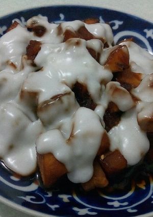 Foto resep Singkong gula merah vla santan