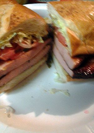 A picture of fried bologna sandwiches.