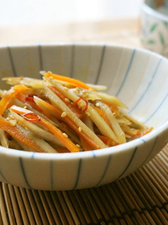 A picture of Basic Burdock Kinpira Stir-fry.