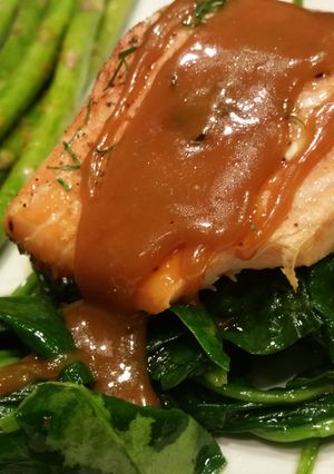 A picture of Bourbon Grilled Salmon.