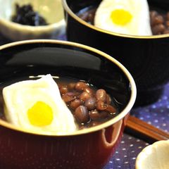 A picture of Country-Style Zenzai (Sweet Red Bean Soup).