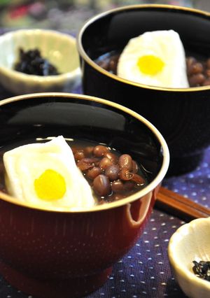 A picture of Country-Style Zenzai (Sweet Red Bean Soup).