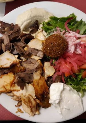 A picture of Spicy chicken and fish salad.