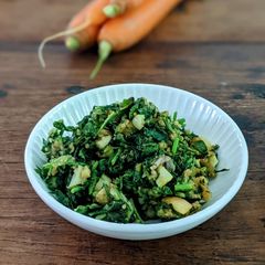 Carrot leaves sabzi A picture of Carrot leaves sabzi.