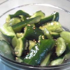 A picture of 3-Minute Seasoned Cucumbers for Bento.