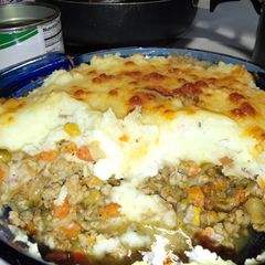 A picture of Pork Shepherd Pie (with Italian flair).