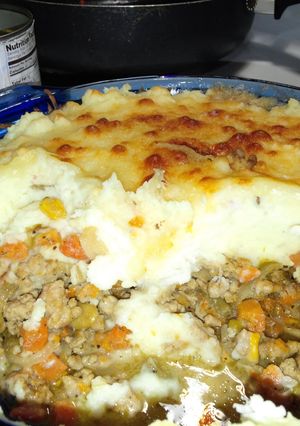 A picture of Pork Shepherd Pie (with Italian flair).