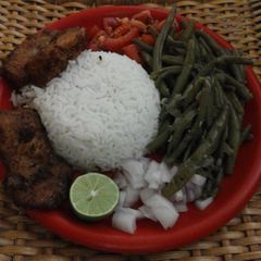A picture of Fried bread fish meal / fish nuggets.