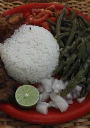 A picture of Fried bread fish meal / fish nuggets.