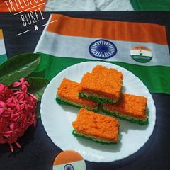 A picture of Tricolour Burfi / Tiranga Burfi.