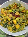 Pumpkin Greens with Vegetables / Kumro Saag Chorchori