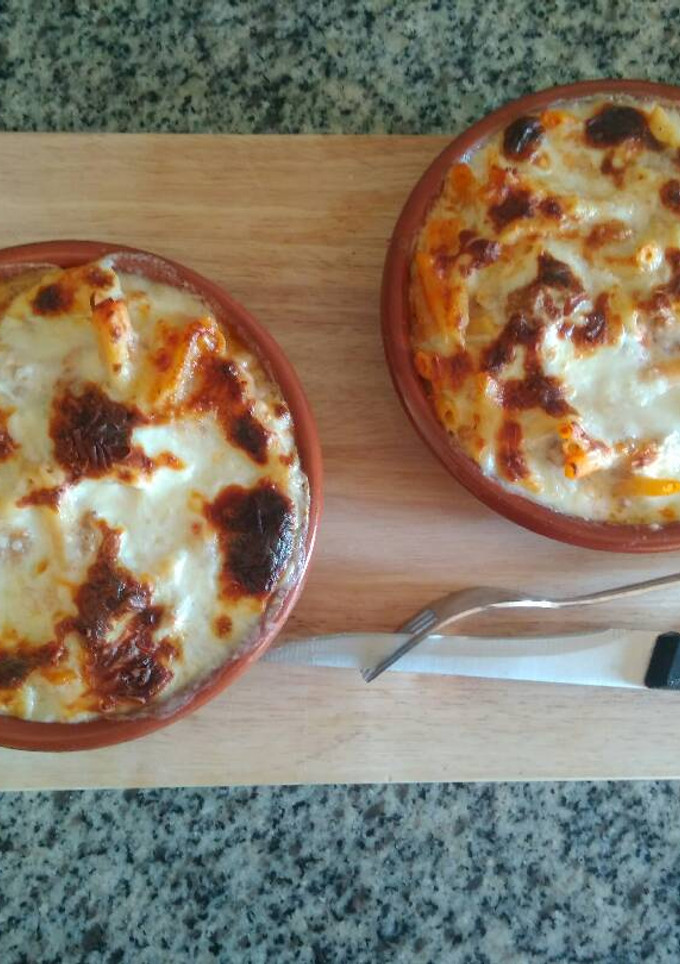 Una foto de Macarrones gratinados