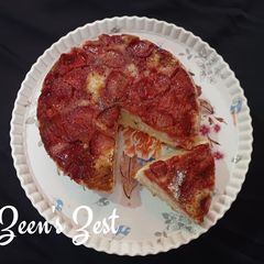 Upside Down Strawberry Cake A picture of Upside Down Strawberry Cake.