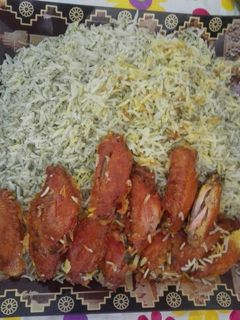 عکسی از دستور شوید پلو با ته دیگ بال