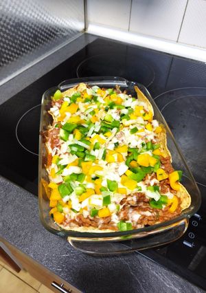 Una foto de Nachos con carne