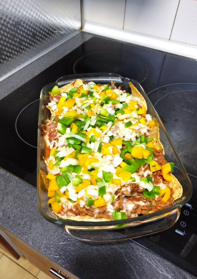 Una foto de Nachos con carne