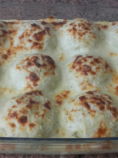 Una foto de Receta rica, rápida muy económica / patatas rellenas con carne