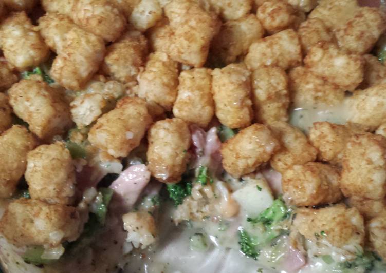 Ham tater tot casserole