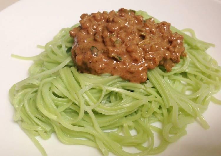 Vegetarian Dan Dan Noodles with Soy Meat