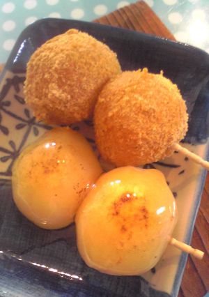 A picture of Skewered Okara Dumplings.