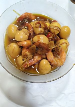 Foto resep Udang telur puyuh bumbu kecap