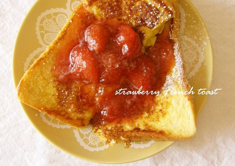 Alluring French Toast Topped with Strawberry Sauce