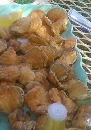 A picture of Bellas fried pickles.