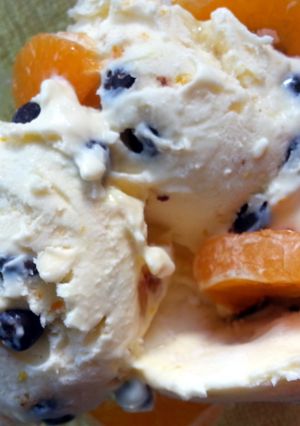 A picture of 'V' chocolate orange ice cream.
