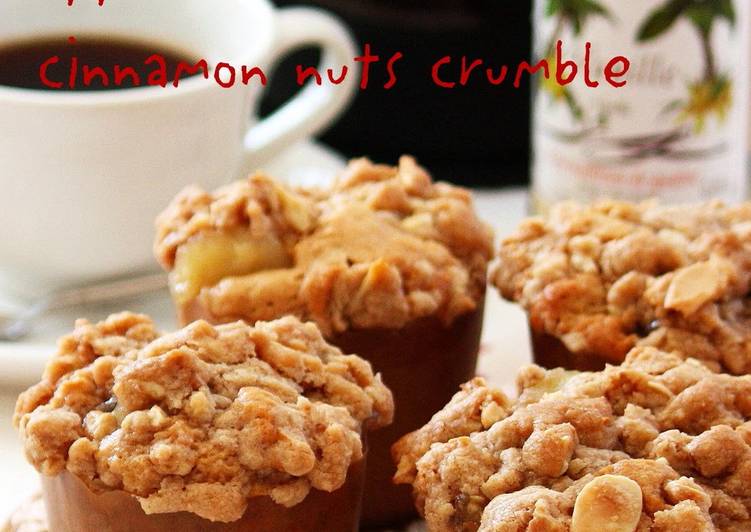 Steps to Make Perfect Cinnamon Nut Crumble Apple Muffins