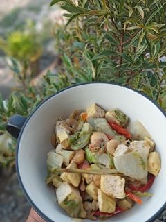 Foto resep Tumis sawi udang tahu