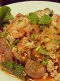 ลาบวุ้นเส้นหมูสับกุ้งสด