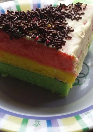 Foto resep Rainbow cake 3 colors😘